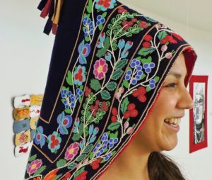 Kristen Auger wears the Cree hood she designed Matt Preprost / Alaska Highway News 