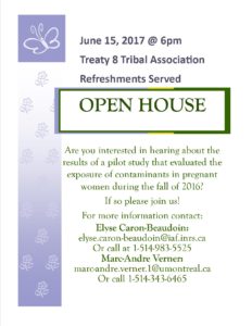 OPEN HOUSE - Contaminants Study in Pregnant Women @ Treaty 8 Tribal Association | Fort Saint John | British Columbia | Canada