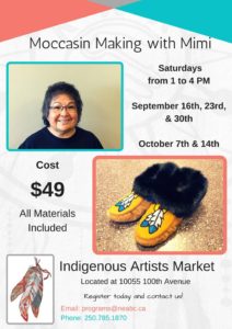 Moccasin Making with Mimi @ Indigenous Artists Markets | Fort Saint John | British Columbia | Canada