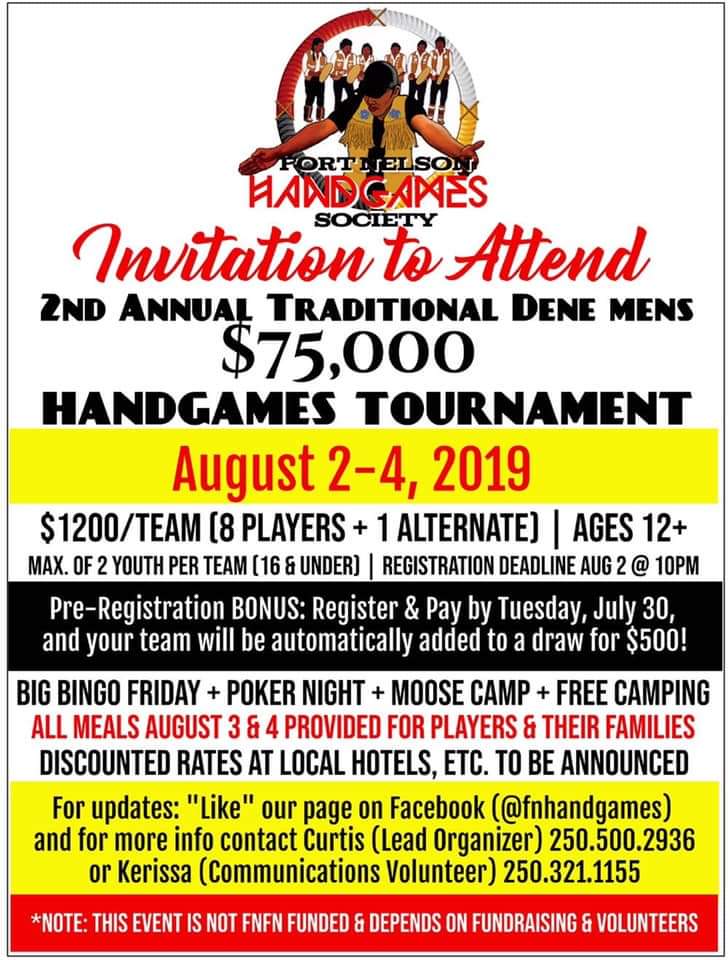 2ND ANNUAL Traditional Dene Men's Handgames Tournament @ Fort Nelson First Nation