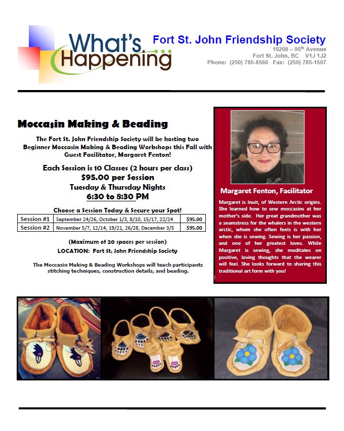 Moccasin Making and Beading @ Fort St. John Friendship Society