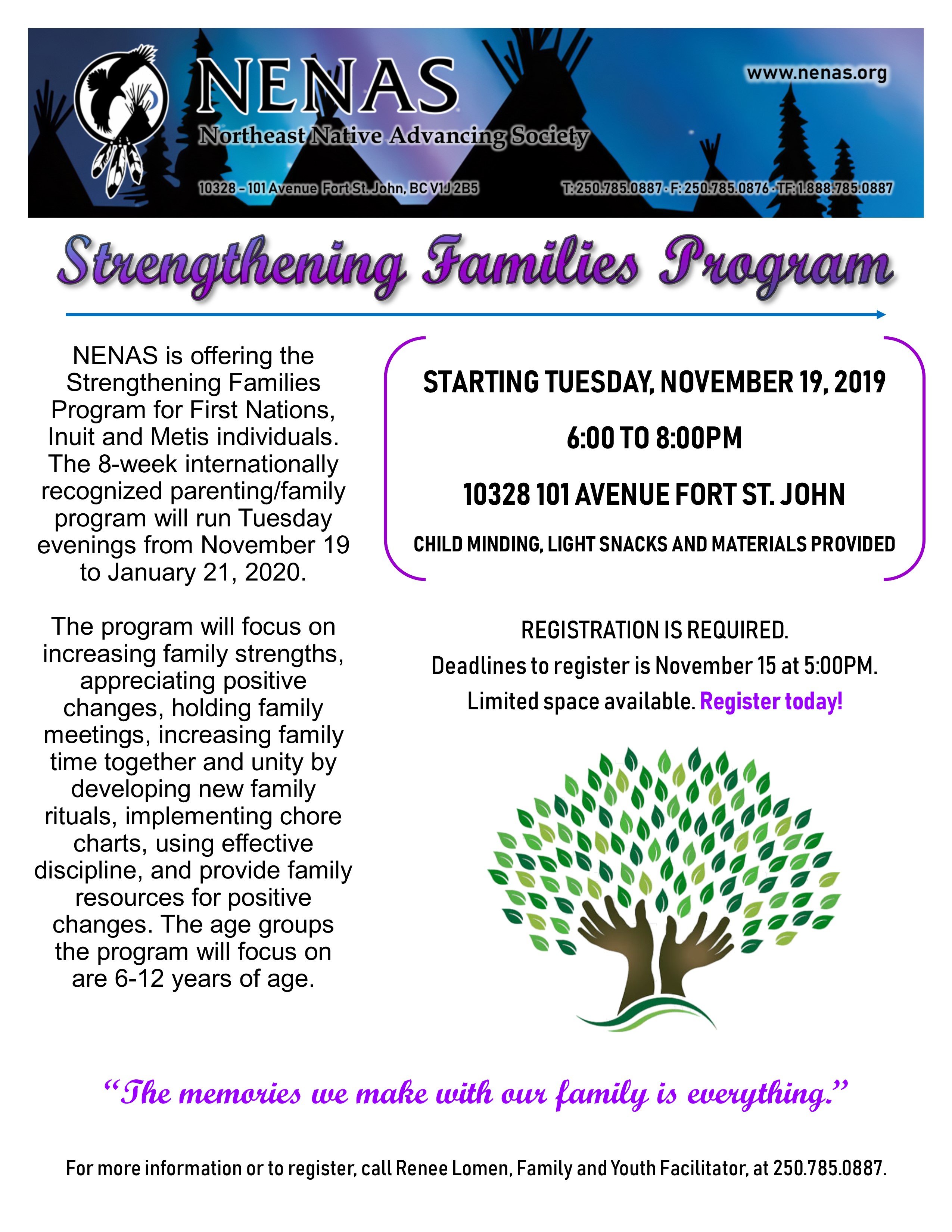 Strengthening Families Program @ Northeast Native Advancing Society