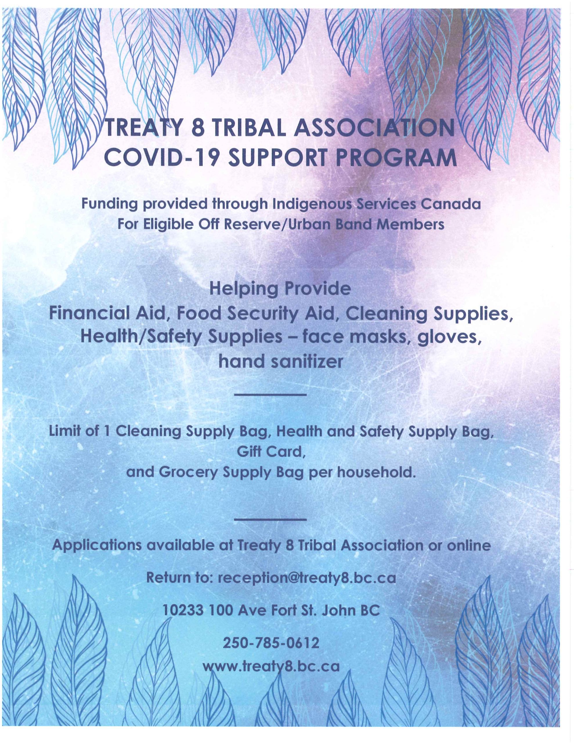 COVID-19 SUPPORT PROGRAM @ Treaty 8 Tribal Association
